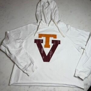 Original Retro Brand Virginia Tech VT Hokies‎ White Cropped Hoodie XL Womens